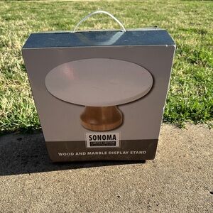 Sonoma Wood And Marble Display Stand